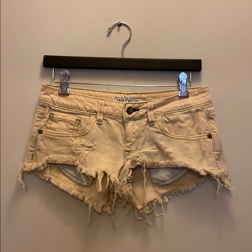 Wildfox denim cutoff shorts off white size 25